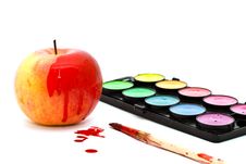 Apple And Paints Royalty Free Stock Photo Apple And Paints Royalty Free Stock Photo