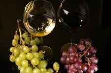 Two Glasses And A Bottle Of Wine Stock Photos Two Glasses And A Bottle Of Wine Stock Photos