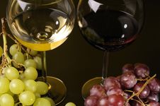 Two Glasses And A Bottle Of Wine Stock Photos Two Glasses And A Bottle Of Wine Stock Photos