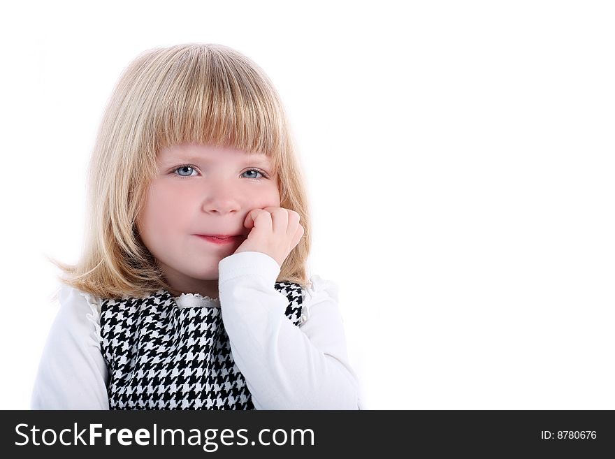 Smartly girl isolated on white