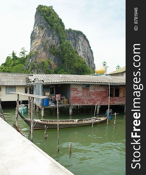 Muslim floating village rock, Thailand