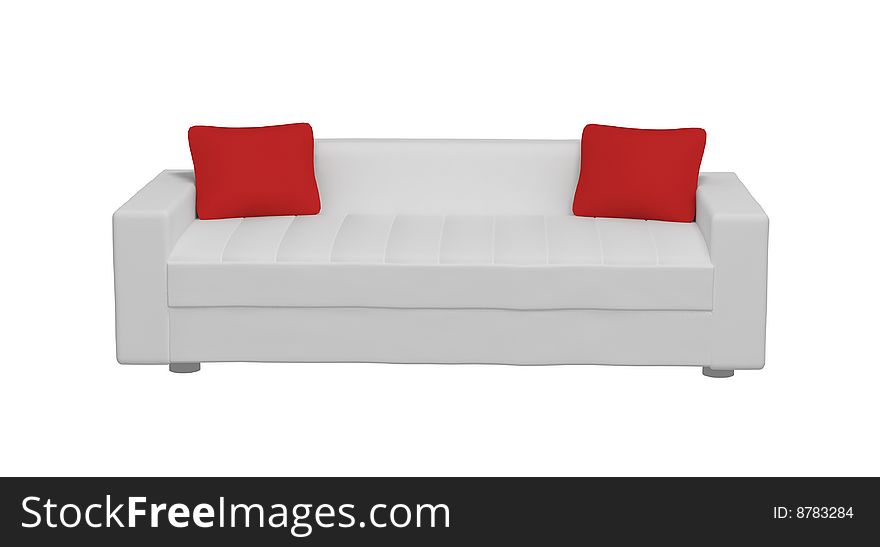 Sofa on the white background (3D)