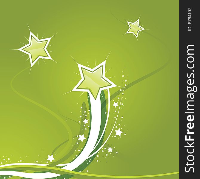 Swirly Star Green illustration Background. Swirly Star Green illustration Background