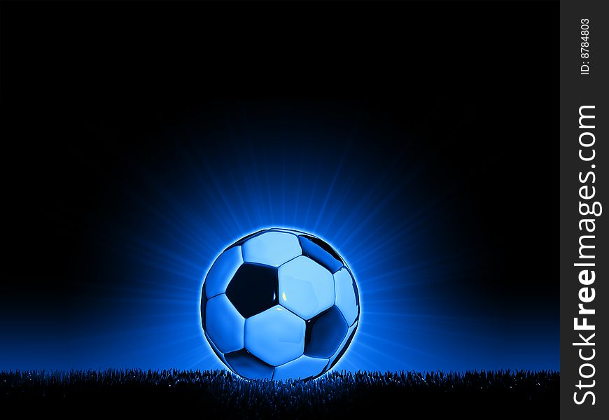 Soccerball With Grass Horizon Line