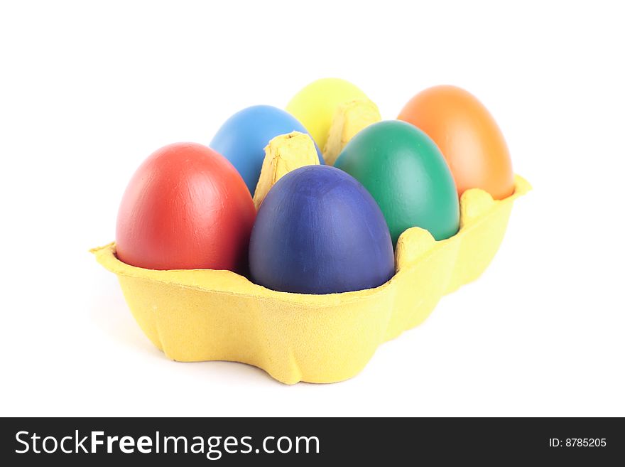 Easter eggs in carton