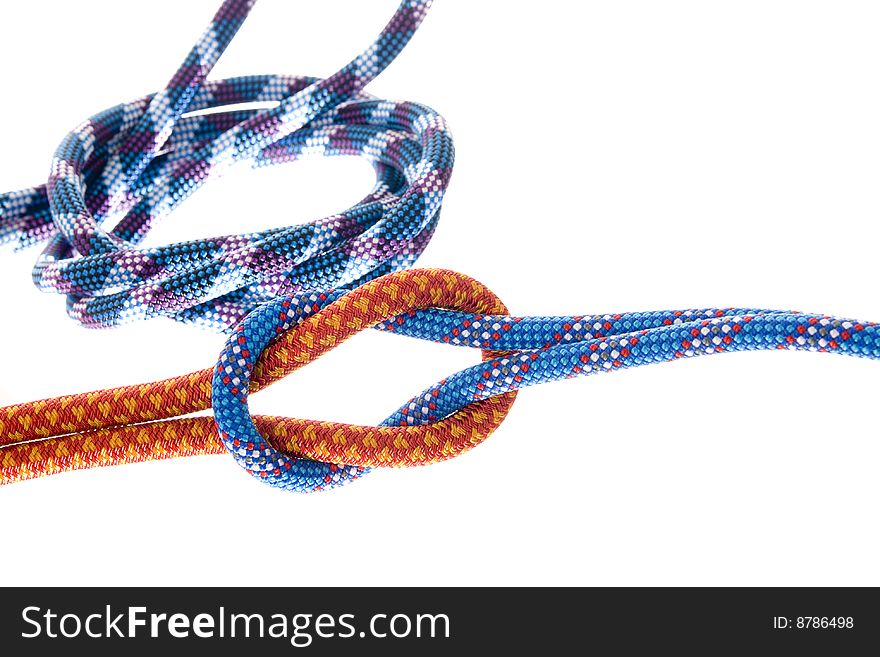 Climbing rope isolated on white