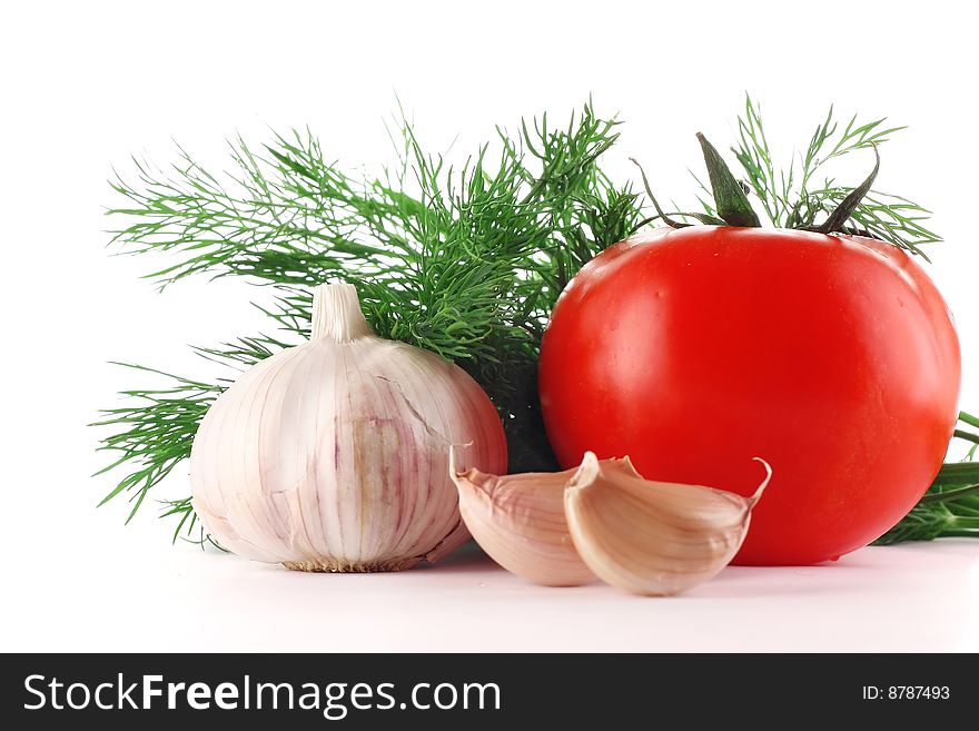 Fresh vegetables isolated on white