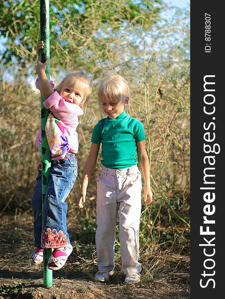 Portrait of two little girls