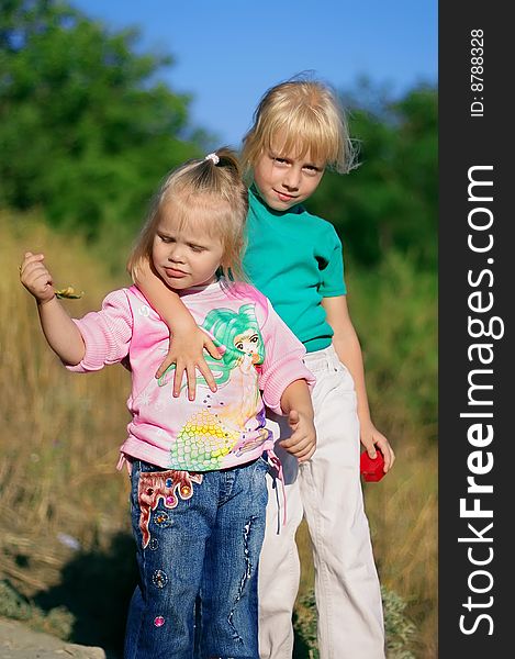 Portrait of two little girls