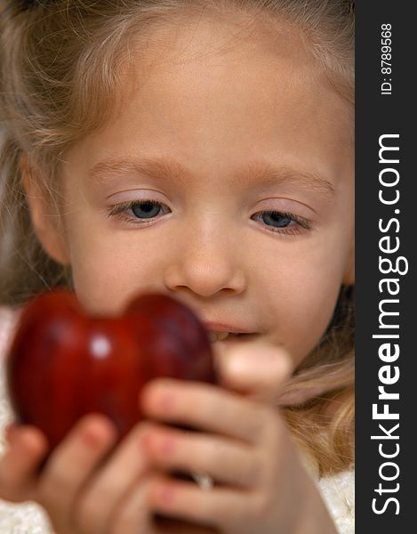 Girl Holding Apple