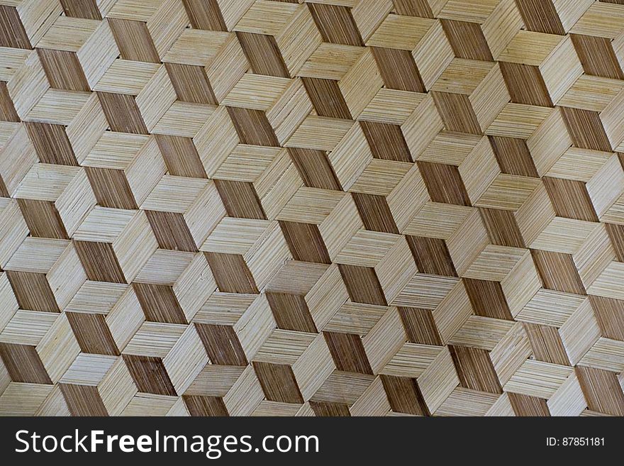 Photo of a decorative art piece with geometrical seamless pattern.