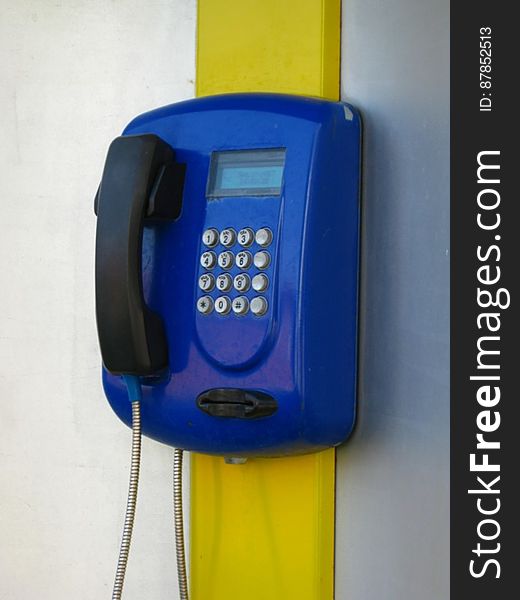 Blue-public-telephone