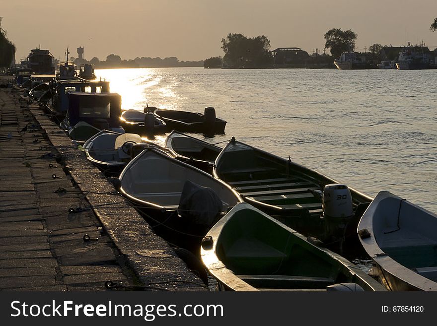 Rows Of Boats At Docks