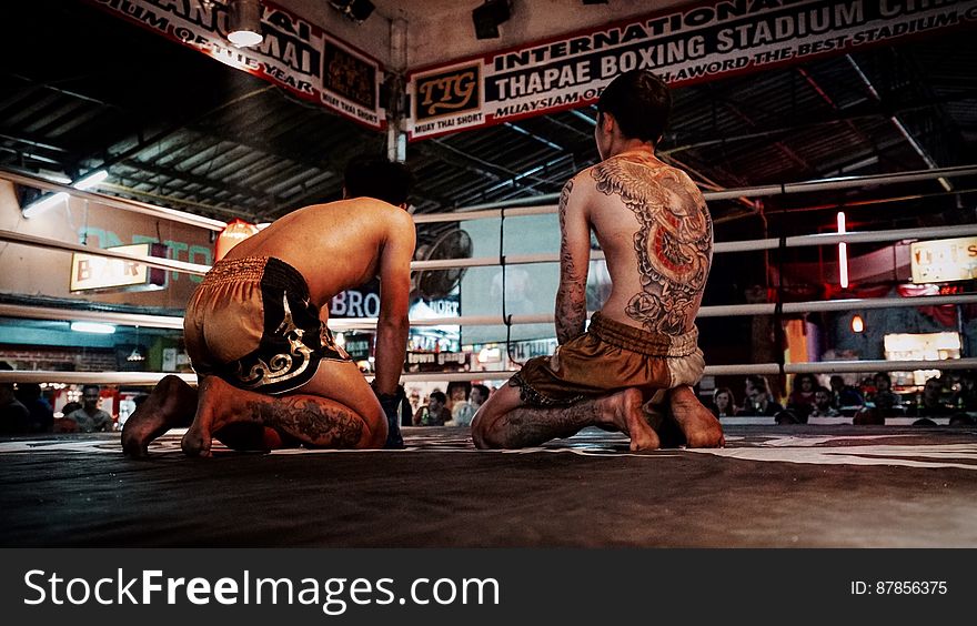 Two Thai Boxers In Ring