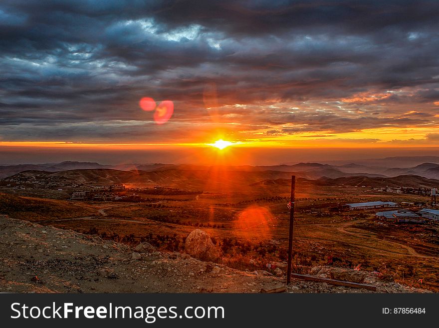 Scenic View of Dramatic Sky during Sunset