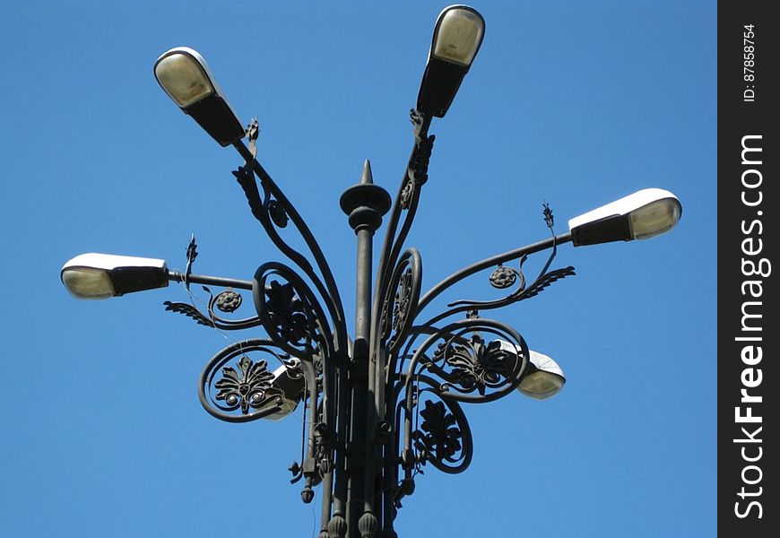 Street-light-against-blue-sky