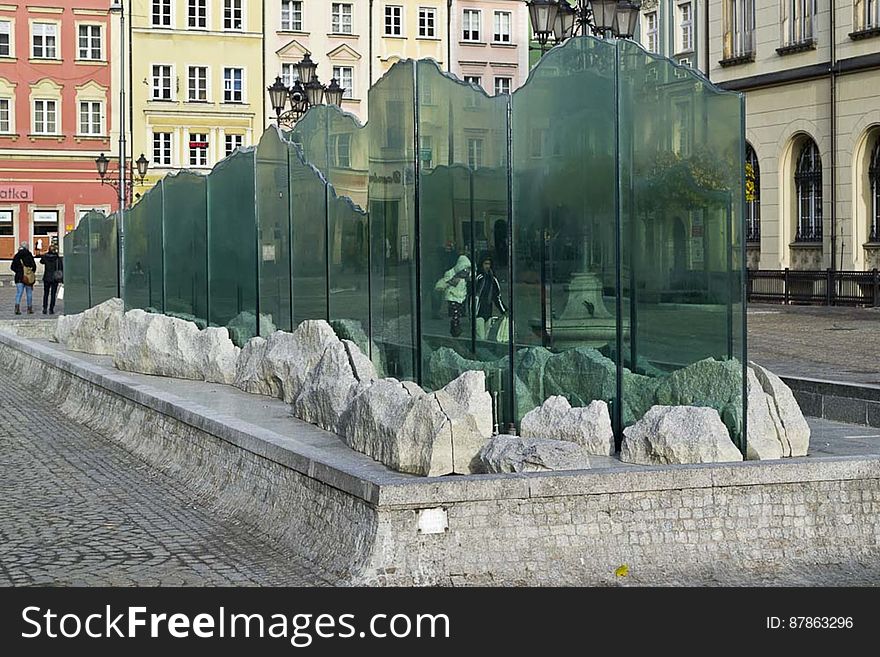 Glass fountain in Wroclaw Market Square