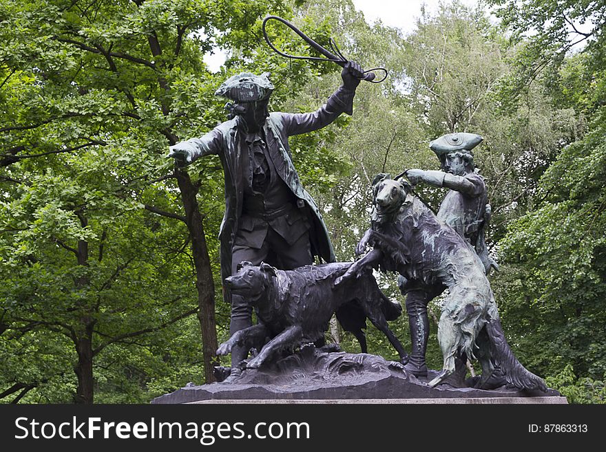 Group of statuary illustrating the excitement of the sport of hare-coursing. Group of statuary illustrating the excitement of the sport of hare-coursing.