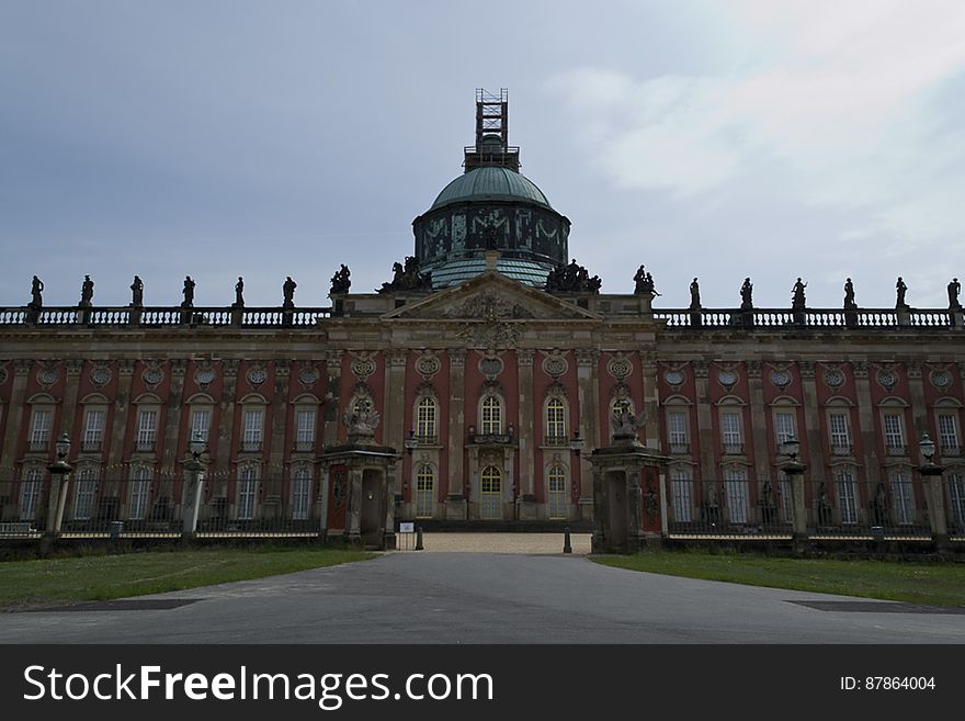 Main facade of the New Palace &#x28;Neues Palais&#x29;, the oldest palace in
Sanssouci Park and built just after the end of the Se