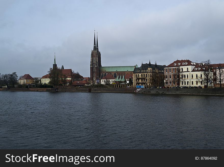 The Oldest Part Of Wroclaw, Ostrow Tumski &x28;Cathedral Island&x29;, Seen From The Other Side Of Oder River.