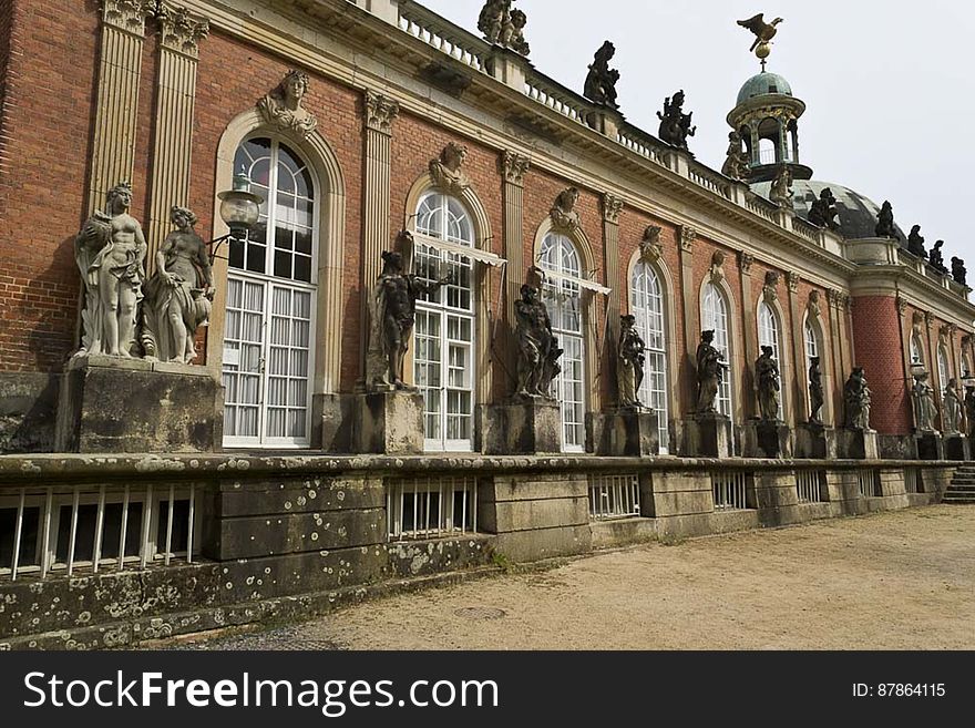 New Palace is richly decorated with statues and simbols of the Prussian power. New Palace is richly decorated with statues and simbols of the Prussian power