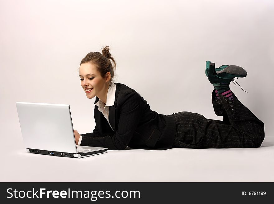 A business woman using laptop