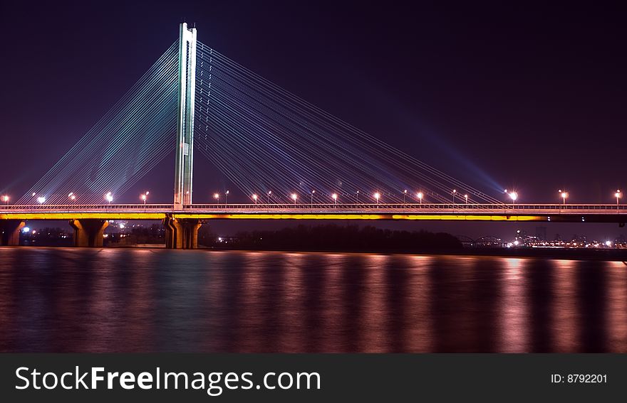 Bridge in Kiev at night. Bridge in Kiev at night