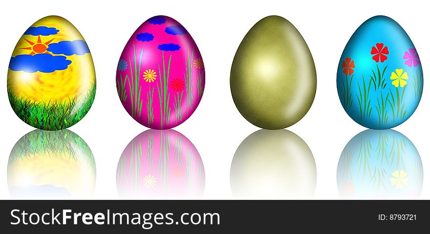 Easter eggs colored for the spring Christian holiday.
