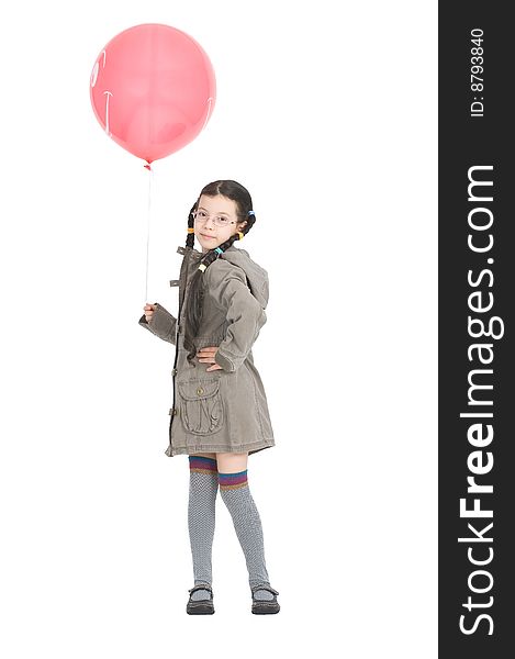 Beautiful girl with pink balloon