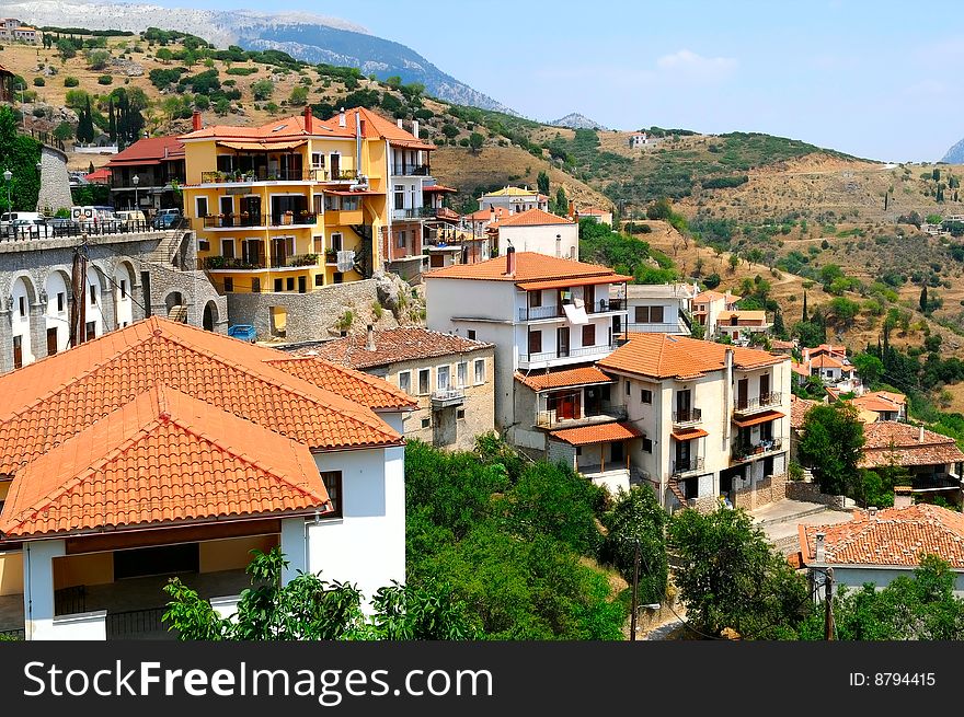 Small town in mountains, Greece