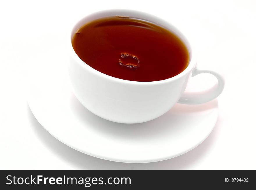 Cup of tea on white