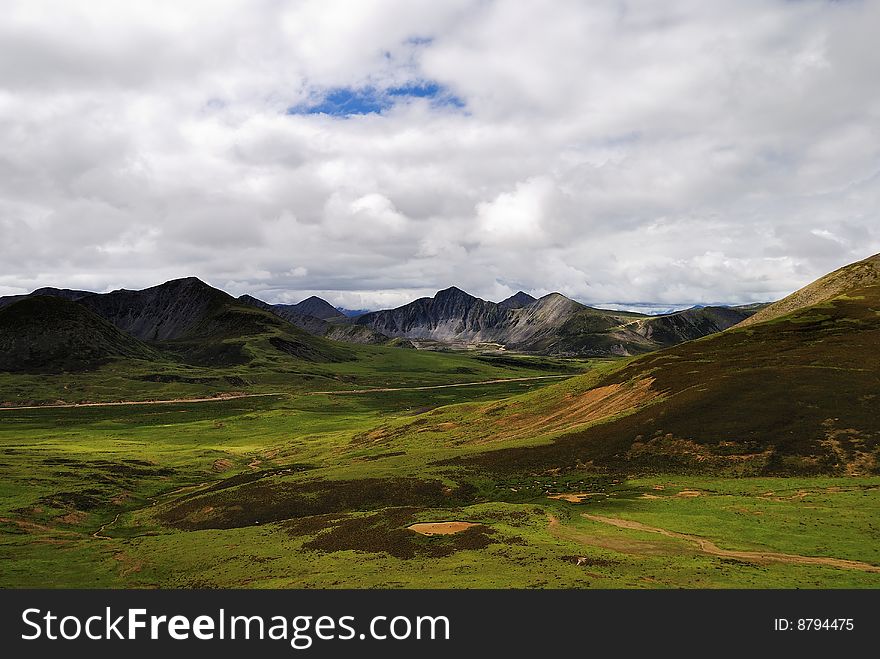 Tibet plateau, after the rain,  Wilderness. Tibet plateau, after the rain,  Wilderness