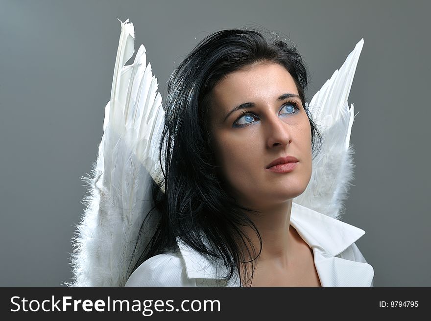 Portrait of beautiful women with angel wings. Portrait of beautiful women with angel wings