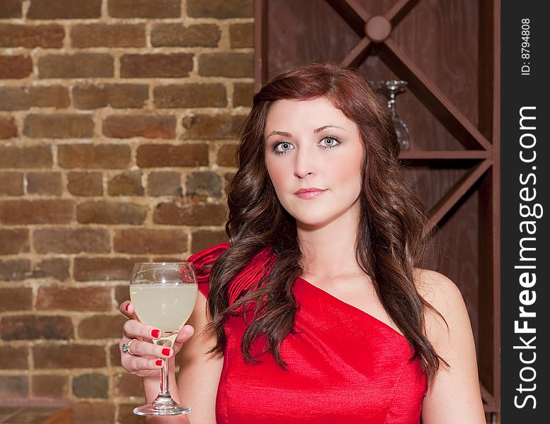 Woman having a drink at the bar. Woman having a drink at the bar