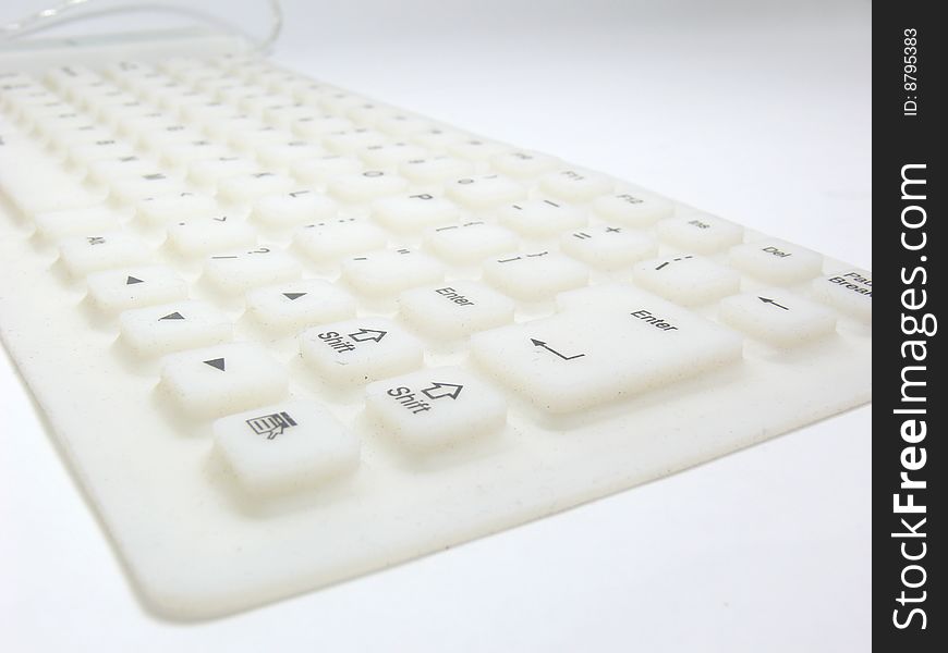 White Flat Rubber Keyboard