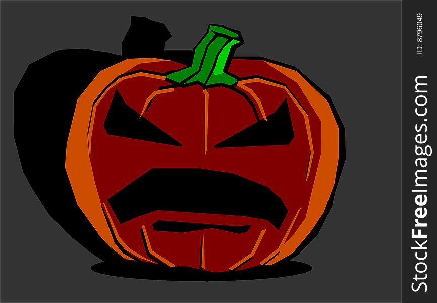 Big orange Halloween pumpkin symbol. Big orange Halloween pumpkin symbol