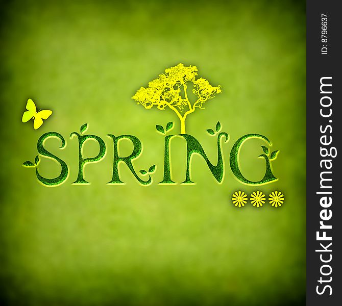 Spring background illustration - square format