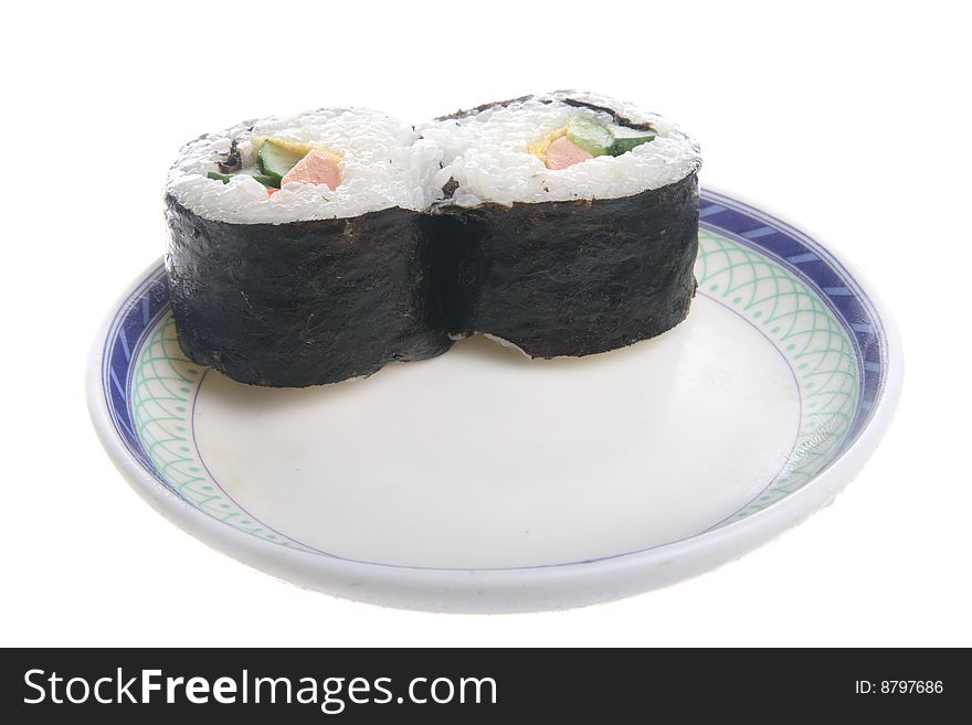 Japanese food of sushi isolated on white background