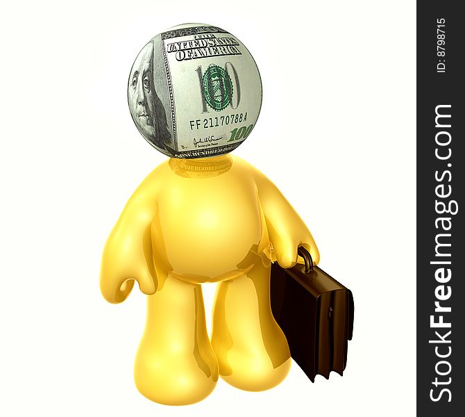 Money head businessman icon figure illustration