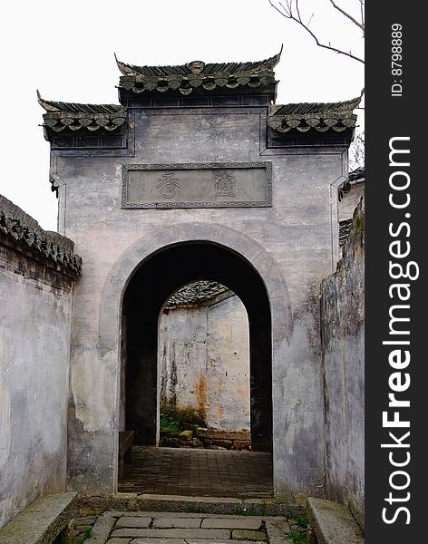 Characterized door and wall of southern countryside of China.