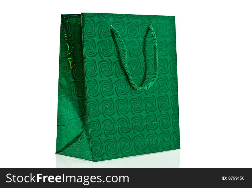 Green brilliant package on a white background