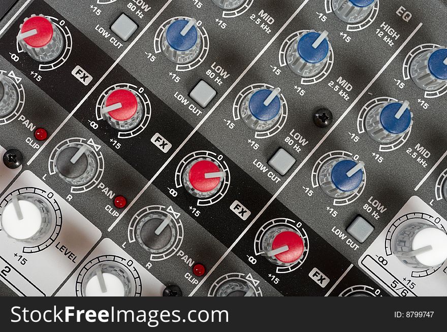 Audio control console abstract background