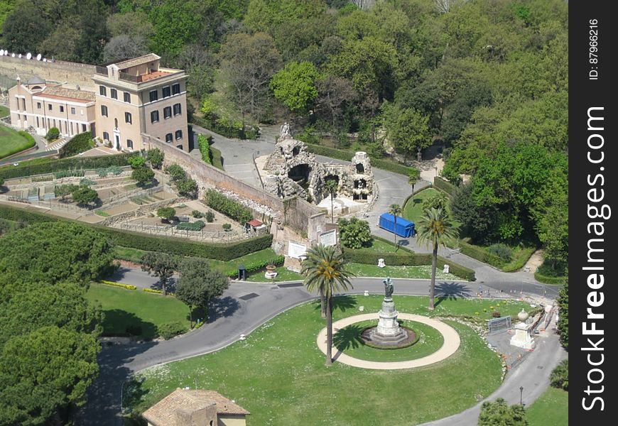 A view above the Vatican Gardens in Vatican City, Rome, Italy.