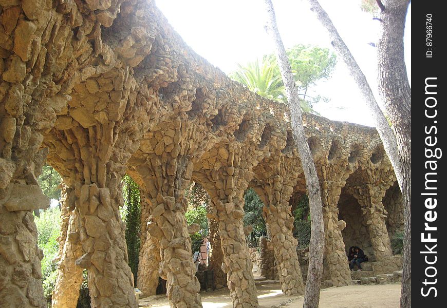 Stone ruins of a curved ancient building. Stone ruins of a curved ancient building.