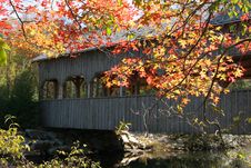 Autumn Covered Bridge Stock Photo Autumn Covered Bridge Stock Photo