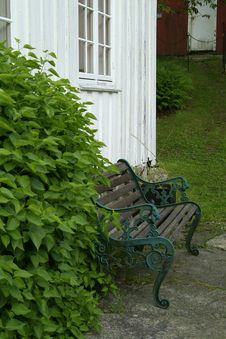Bench And Old House Royalty Free Stock Photo Bench And Old House Royalty Free Stock Photo