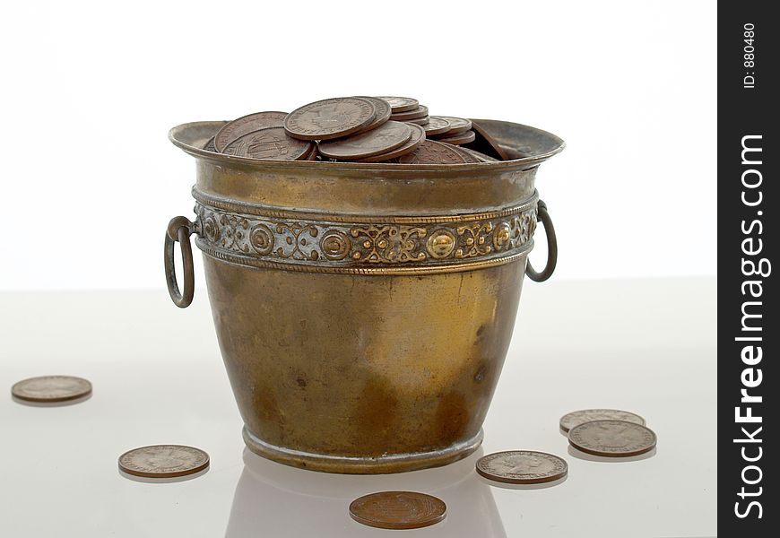 Brass pot of money