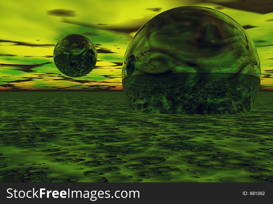 Alien glass spheres