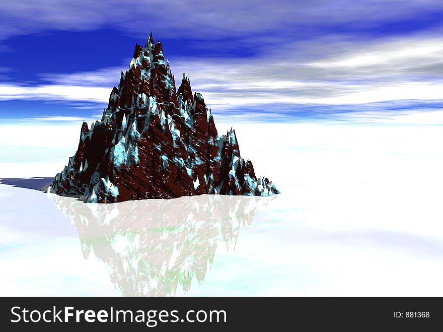 Ice landscape with mountin. Ice landscape with mountin