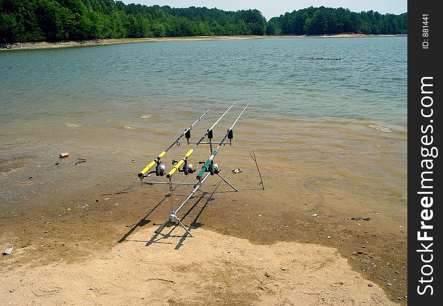 Fishing pole rack hold 3 pole at on time. Fishing pole rack hold 3 pole at on time